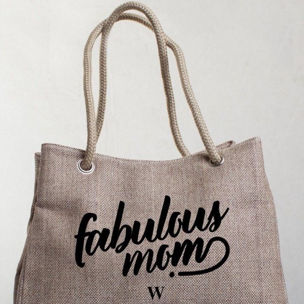 Tote Bag Fabulous Mom Brown